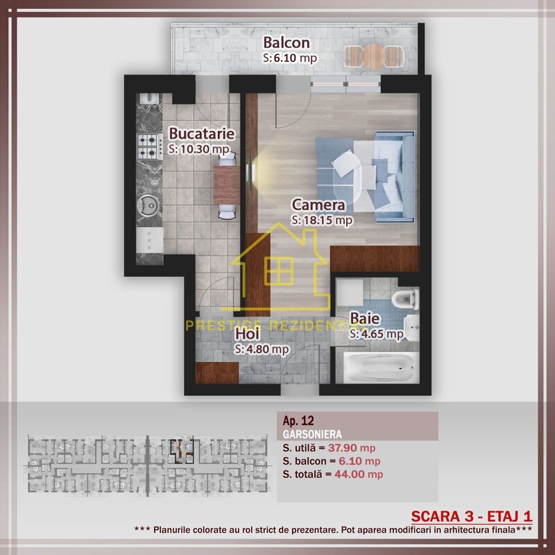 Metrou Titan, Pallady, garsoniera dec., 44 mp, incalzire pardoseala, centrala gaze.
